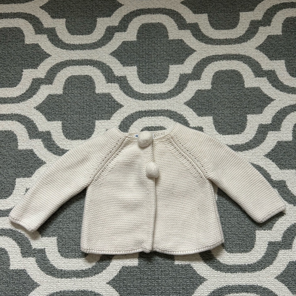 Jacadi Ivory Knit Baby Sweater - Picture 3 of 6